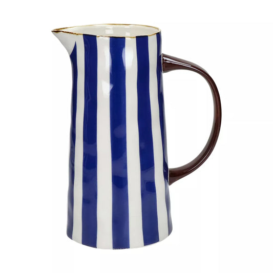 Pichet porcelaine rayé bleu Pomax