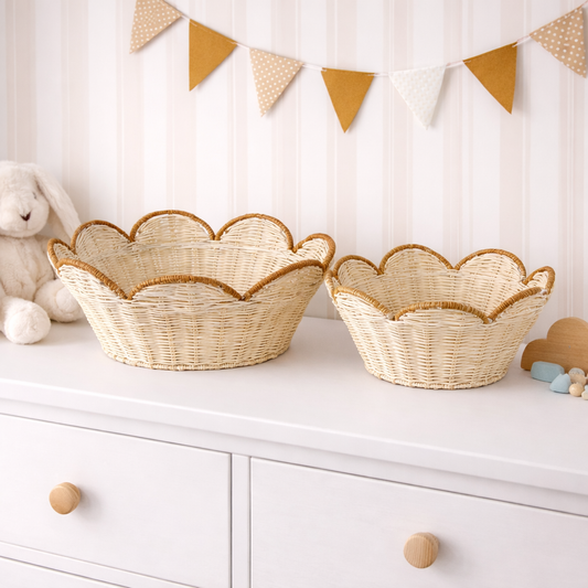 Set de 2 panières fleurs