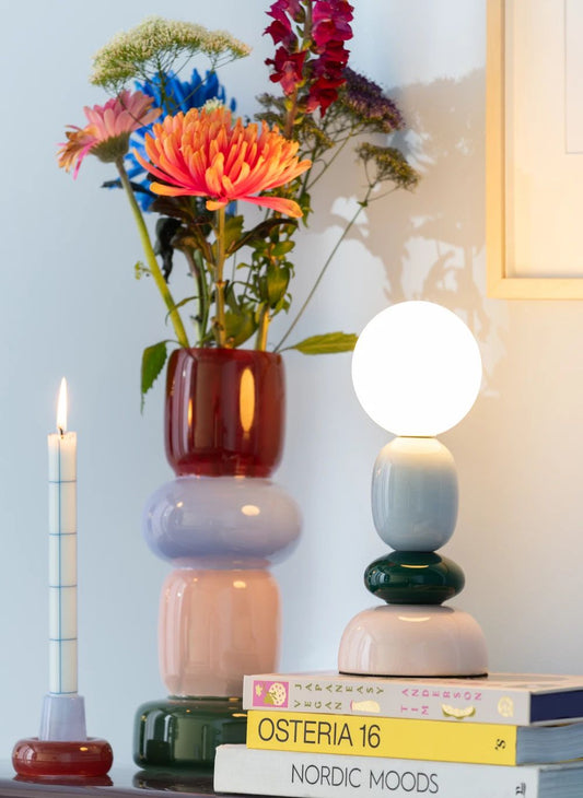 Lampe Burano bleu x rose