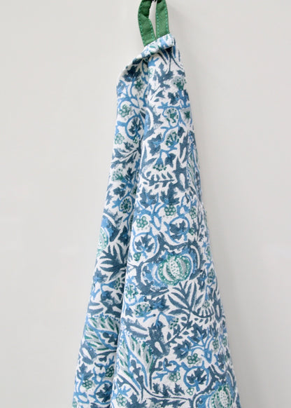 Torchon imprimé flowers bleu
