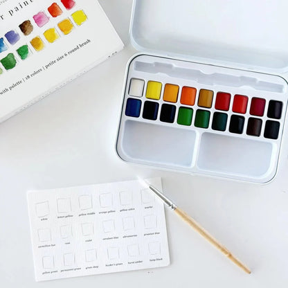 Palette d'aquarelle + pinceaux