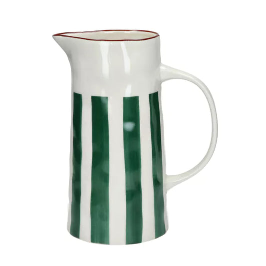 Pichet porcelaine rayures vert - Pomax