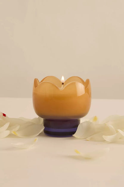 Bougie fleurs colorées