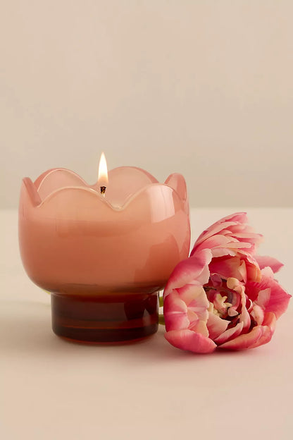 Bougie fleurs colorées