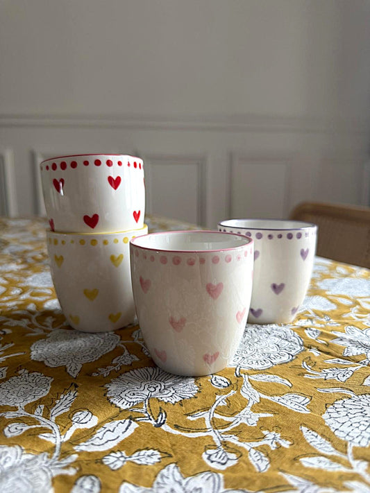 Set de 4 tasses coeur