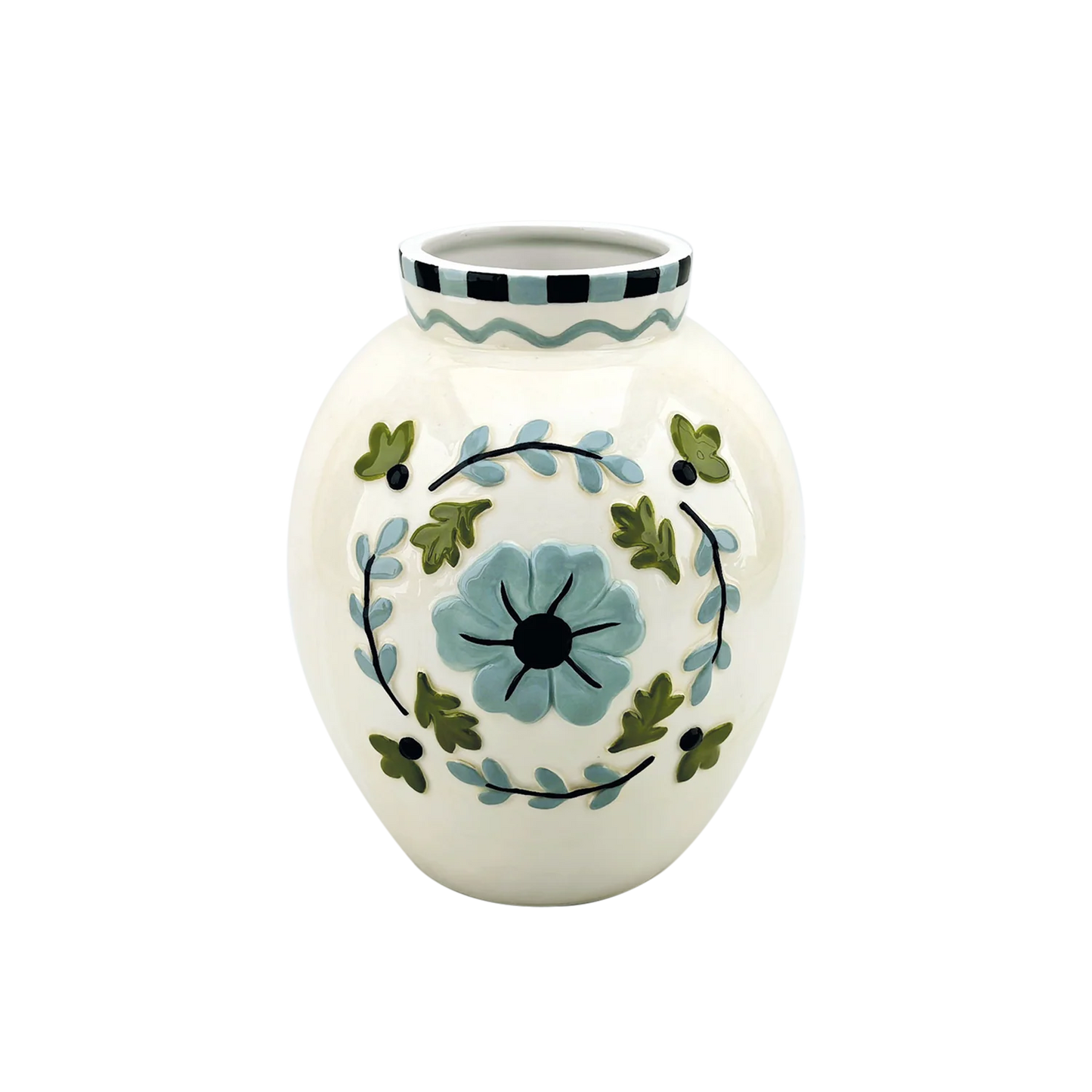 Vase bleu fleurs