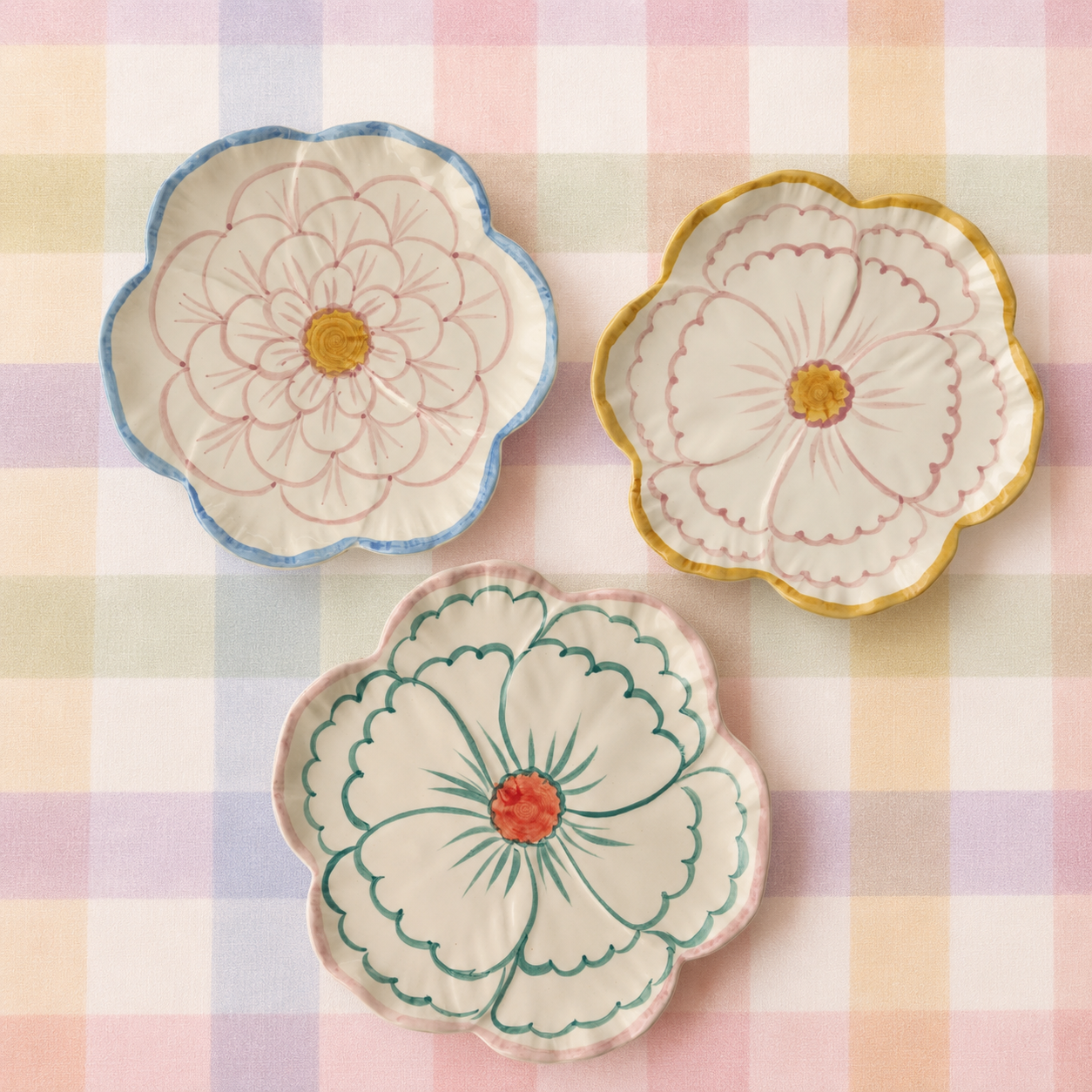 Assiette fleur en céramique