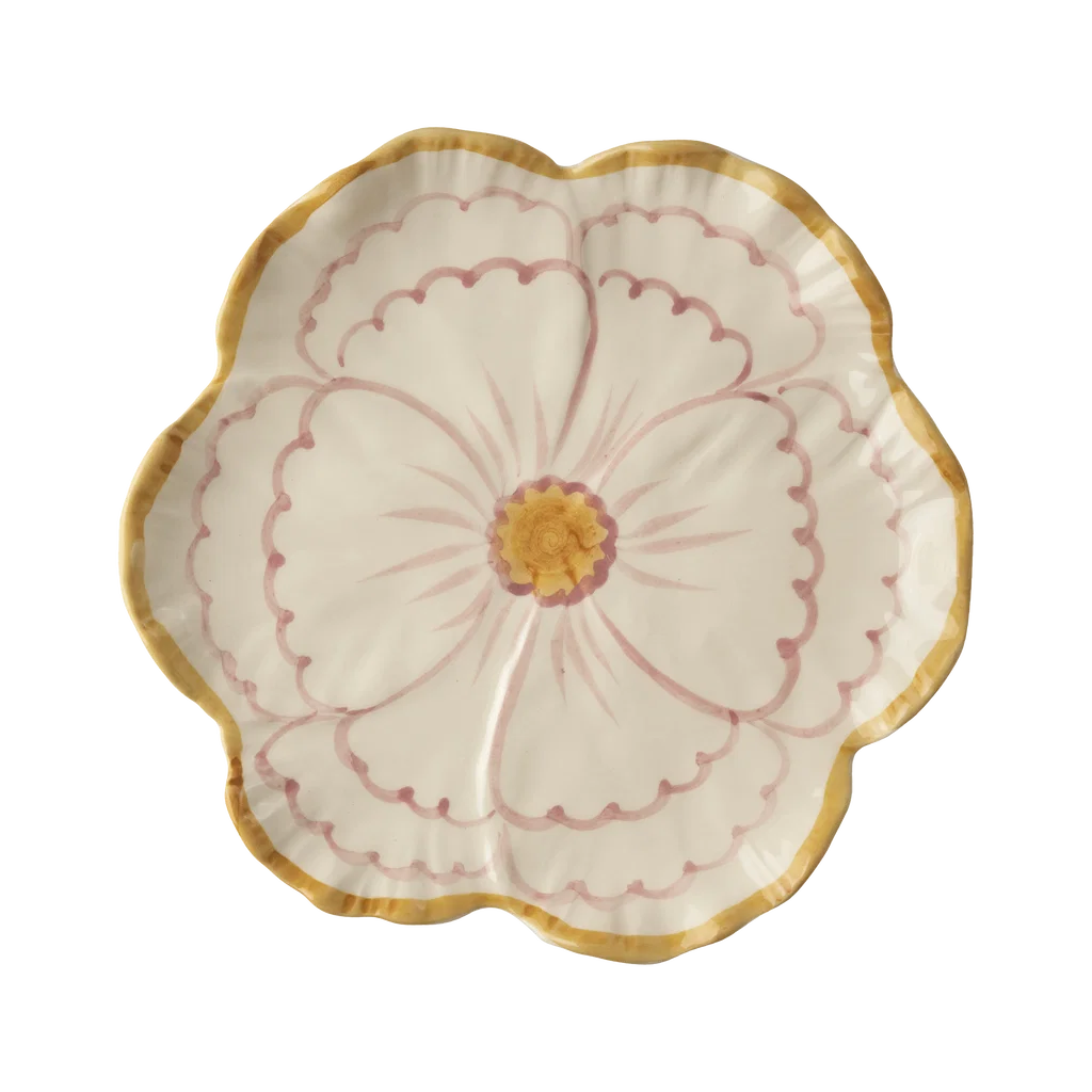 Assiette fleur en céramique