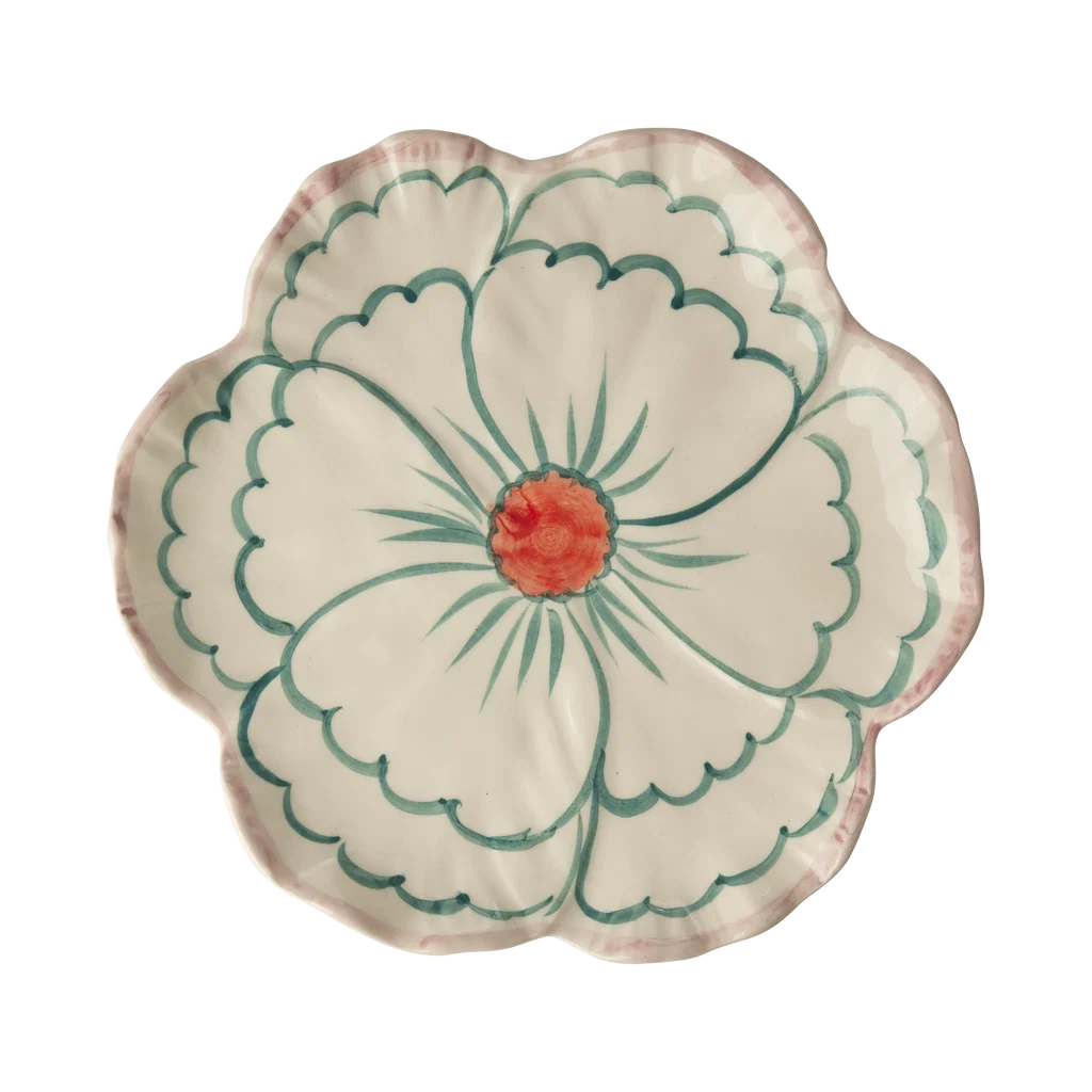 Assiette fleur en céramique