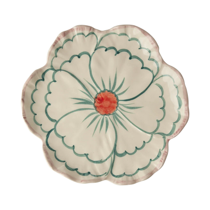 Assiette fleur en céramique