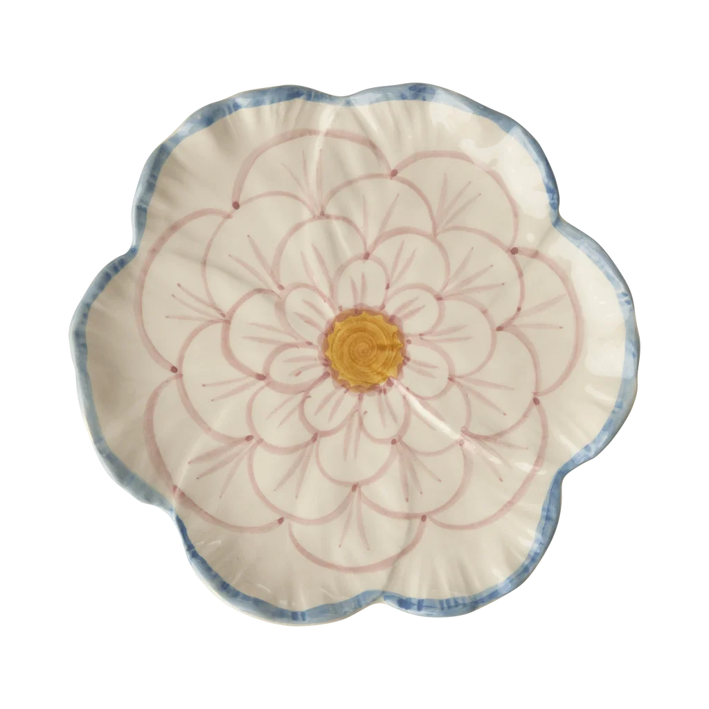Assiette fleur en céramique
