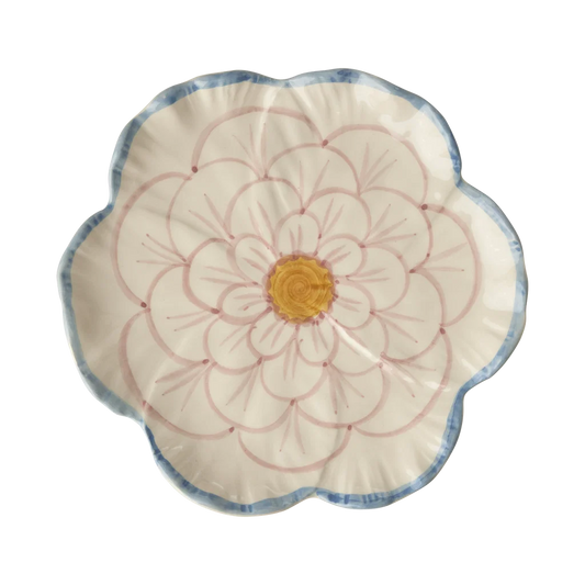 Assiette fleur en céramique