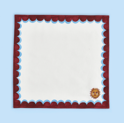 Serviettes de table brodées – 4 motifs méditerranéens
