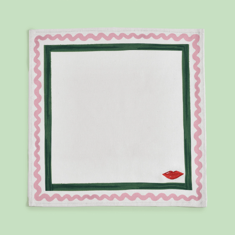 Serviettes de table brodées – 4 motifs méditerranéens