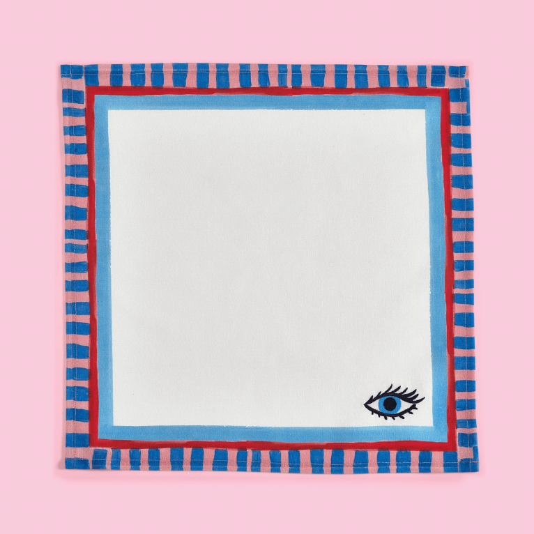 Serviettes de table brodées – 4 motifs méditerranéens
