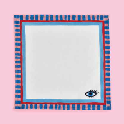 Serviettes de table brodées – 4 motifs méditerranéens
