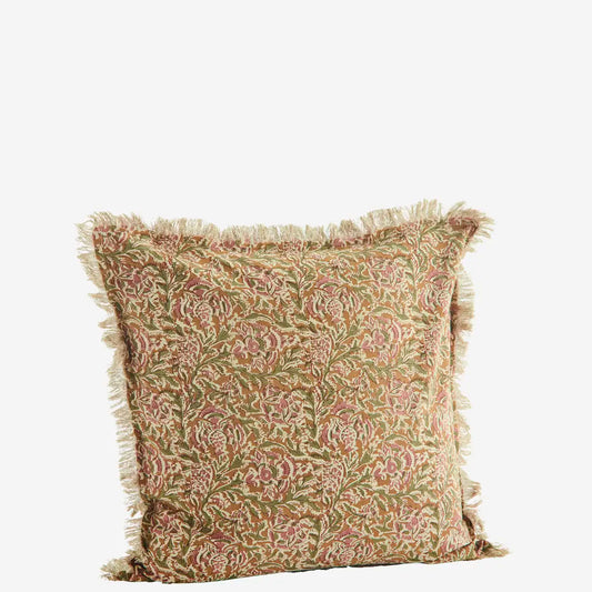 Coussin imprimé rose miel 50x50cm