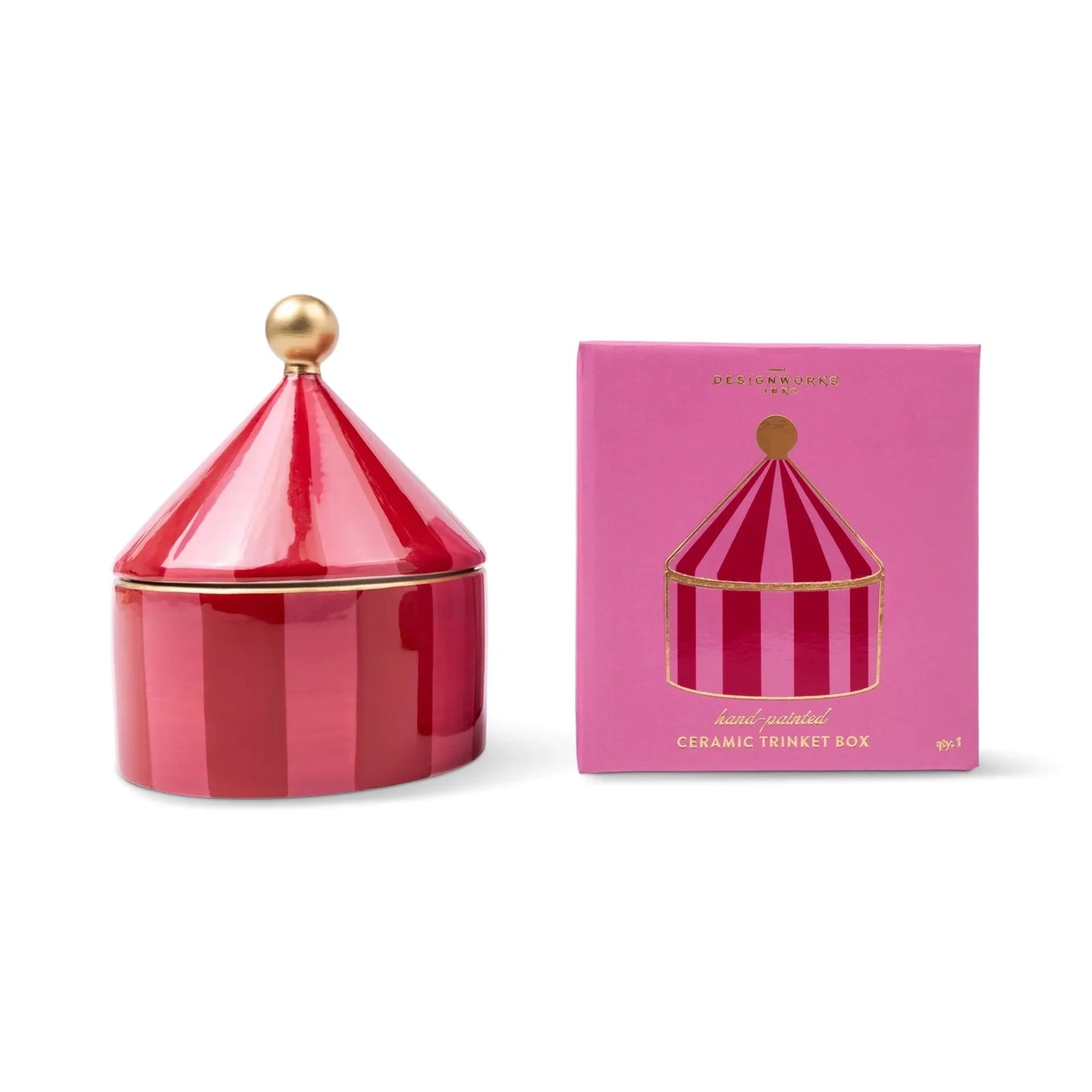 Boîte céramique rayée