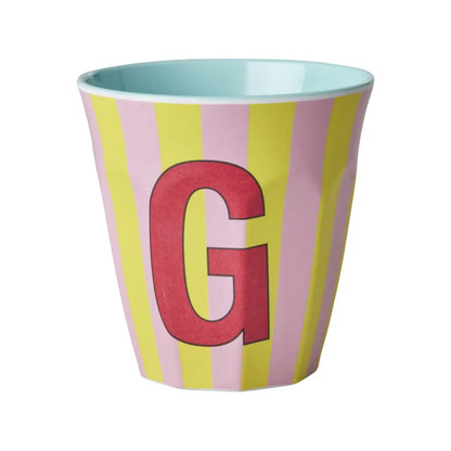 Mug alphabet en mélanine Rice - rayures