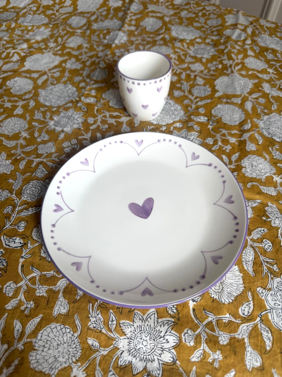 Set de 4 assiettes à dessert coeur
