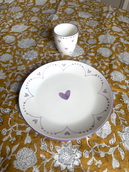 Set de 4 assiettes à dessert coeur
