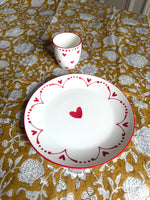 Set de 4 assiettes à dessert coeur