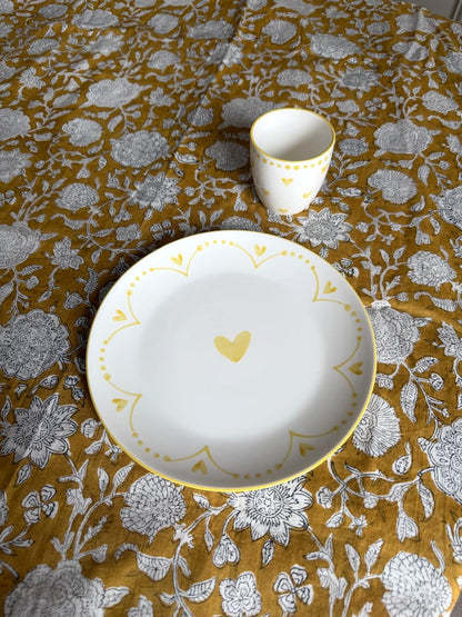 Set de 4 assiettes à dessert coeur