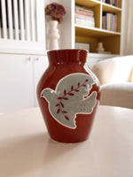 Vase Colombe bleu et marron