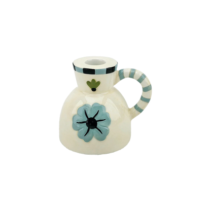 Bougeoir fleur bleue