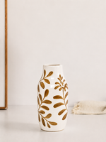 Vase fleuri marron