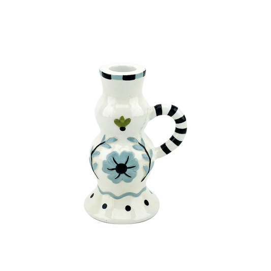 Bougeoir fleur bleue