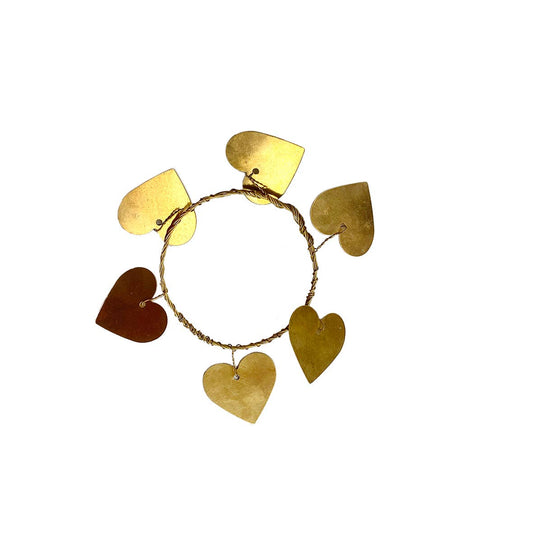 Rond de serviette coeurs laiton