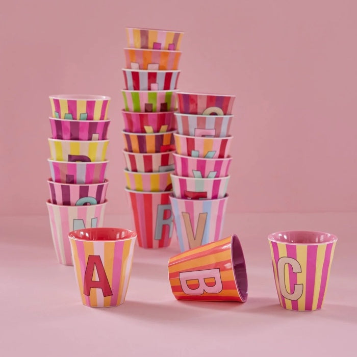 Mug alphabet en mélanine Rice - rayures
