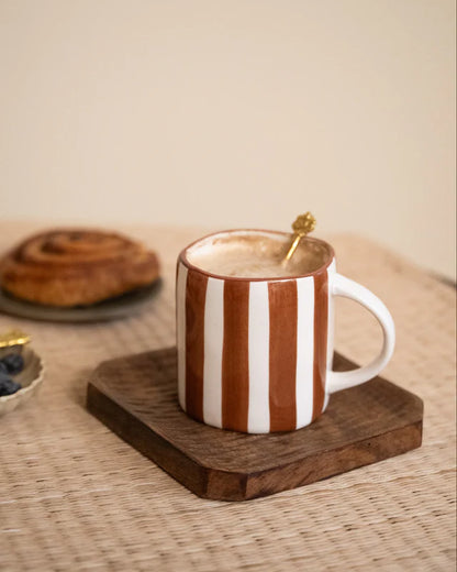 Mug rayé en porcelaine - Pomax