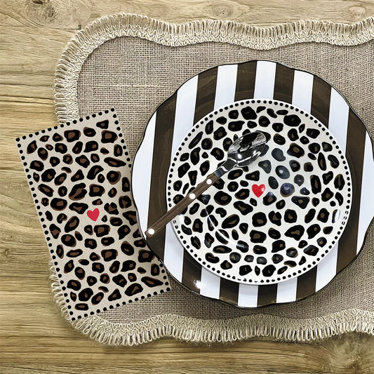 Set de 4 assiettes à dessert léopard