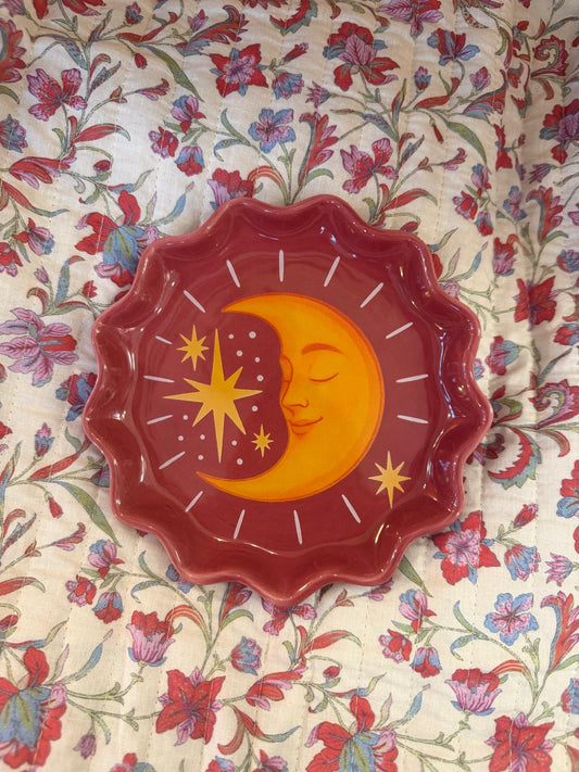 Petite assiette lune violette